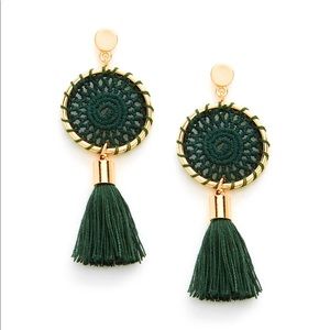 Green Tassel Earrings